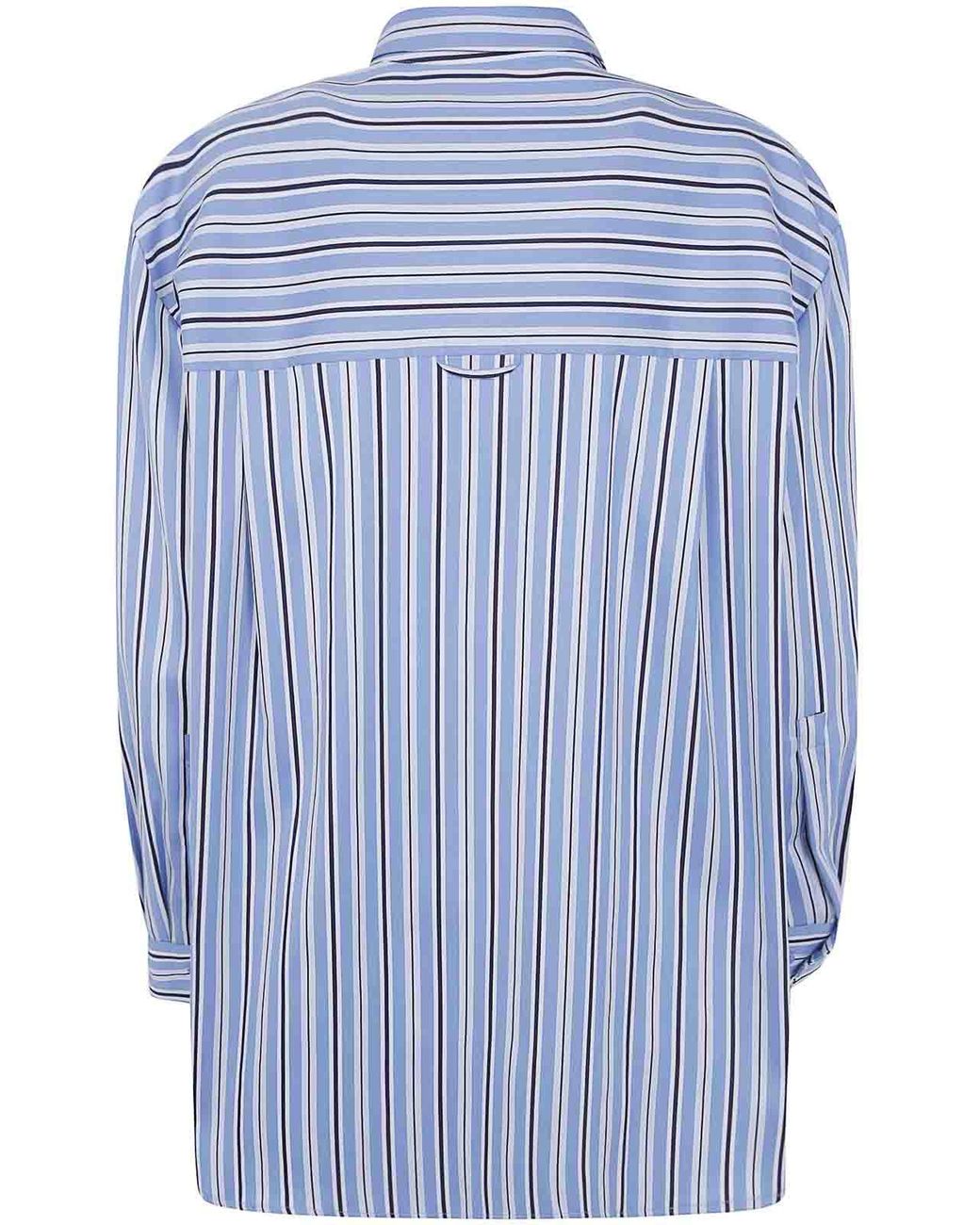 Frankie Shop Blue Oana Cotton Padded Shirt