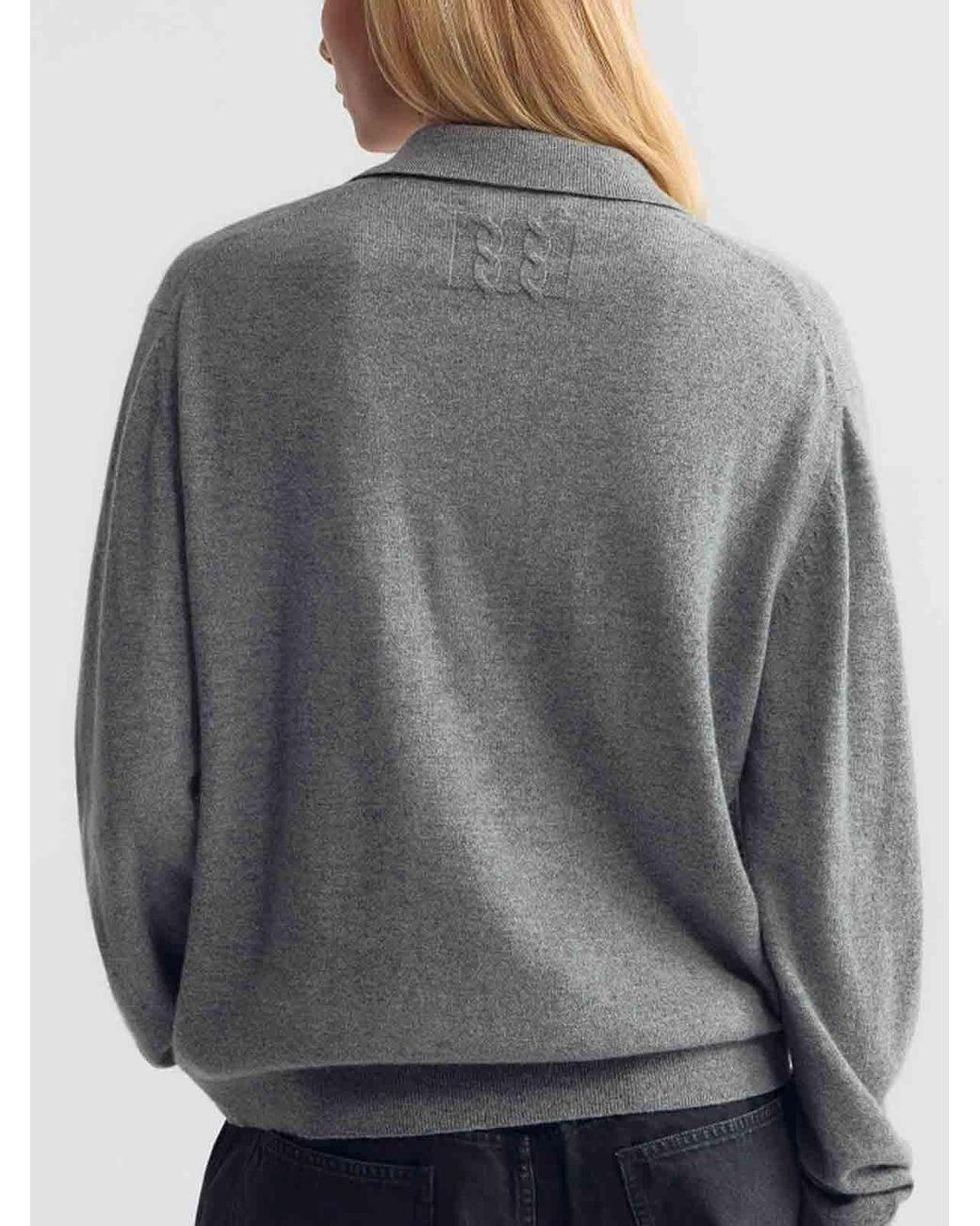 Nili Lotan Gray 'Jovan' Polo Neck Sweater