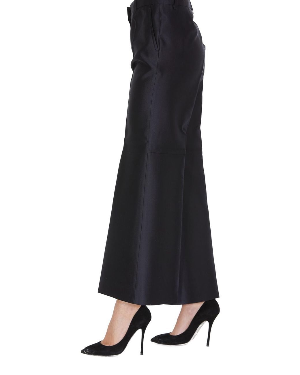 Givenchy Blue Taffeta Flared Trousers