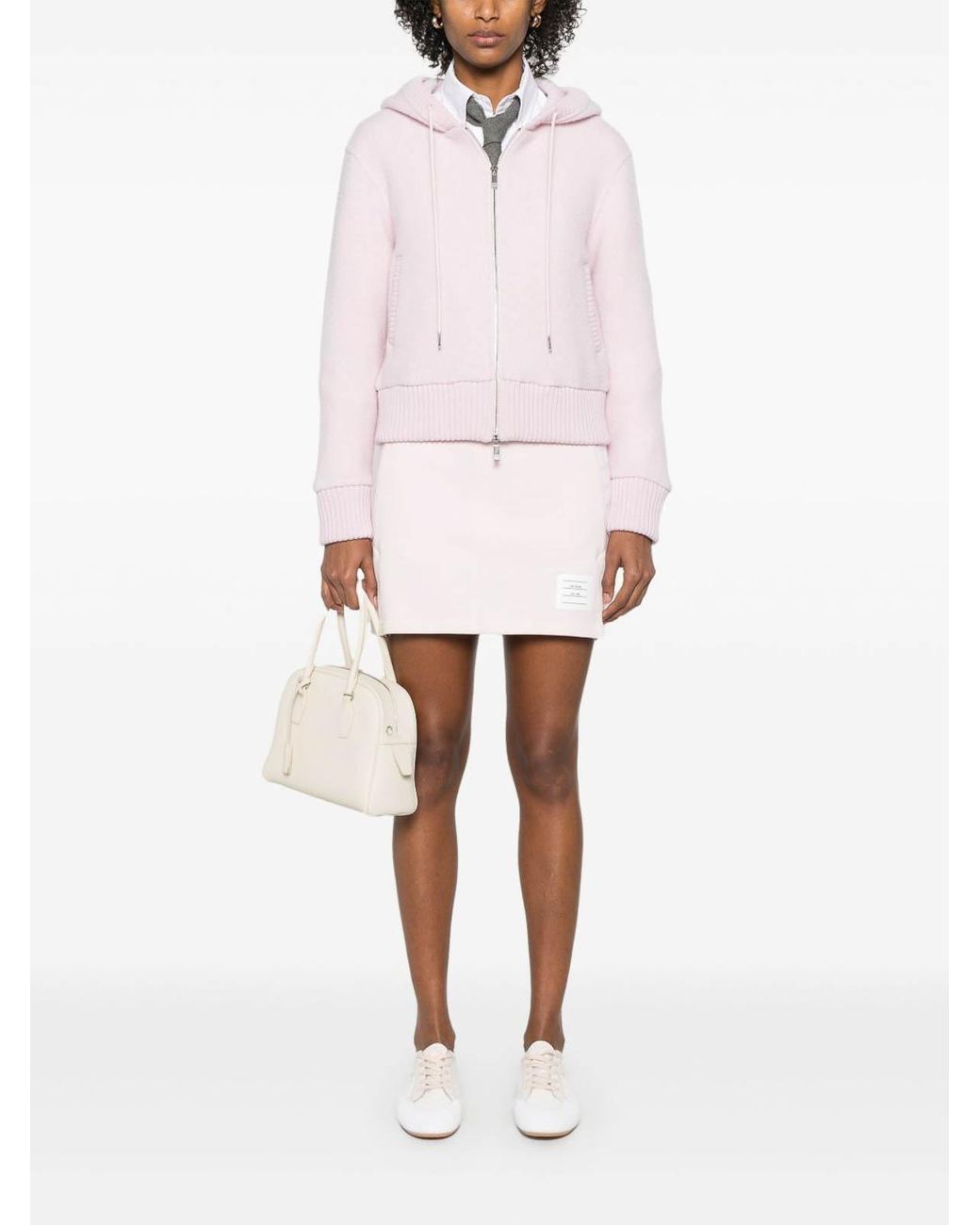 Thom Browne Pink 4Bar Cotton Mini Skirt