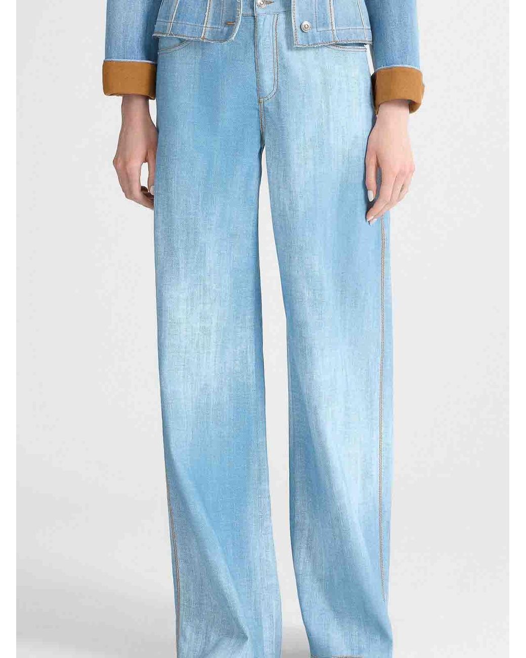 Ermanno Scervino Blue Jeans Print Trousers