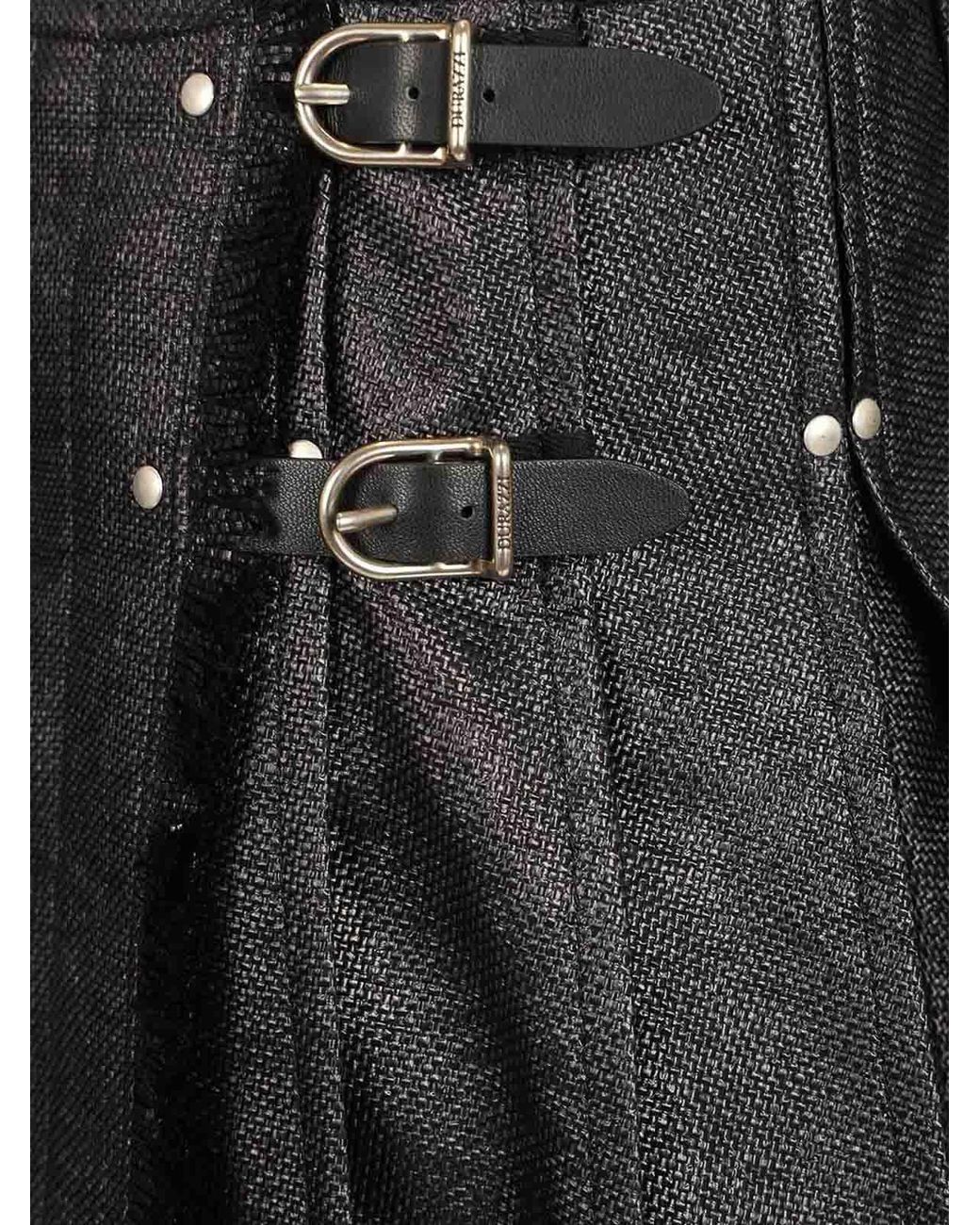 DURAZZI MILANO Black Tweed Kilt Skirt