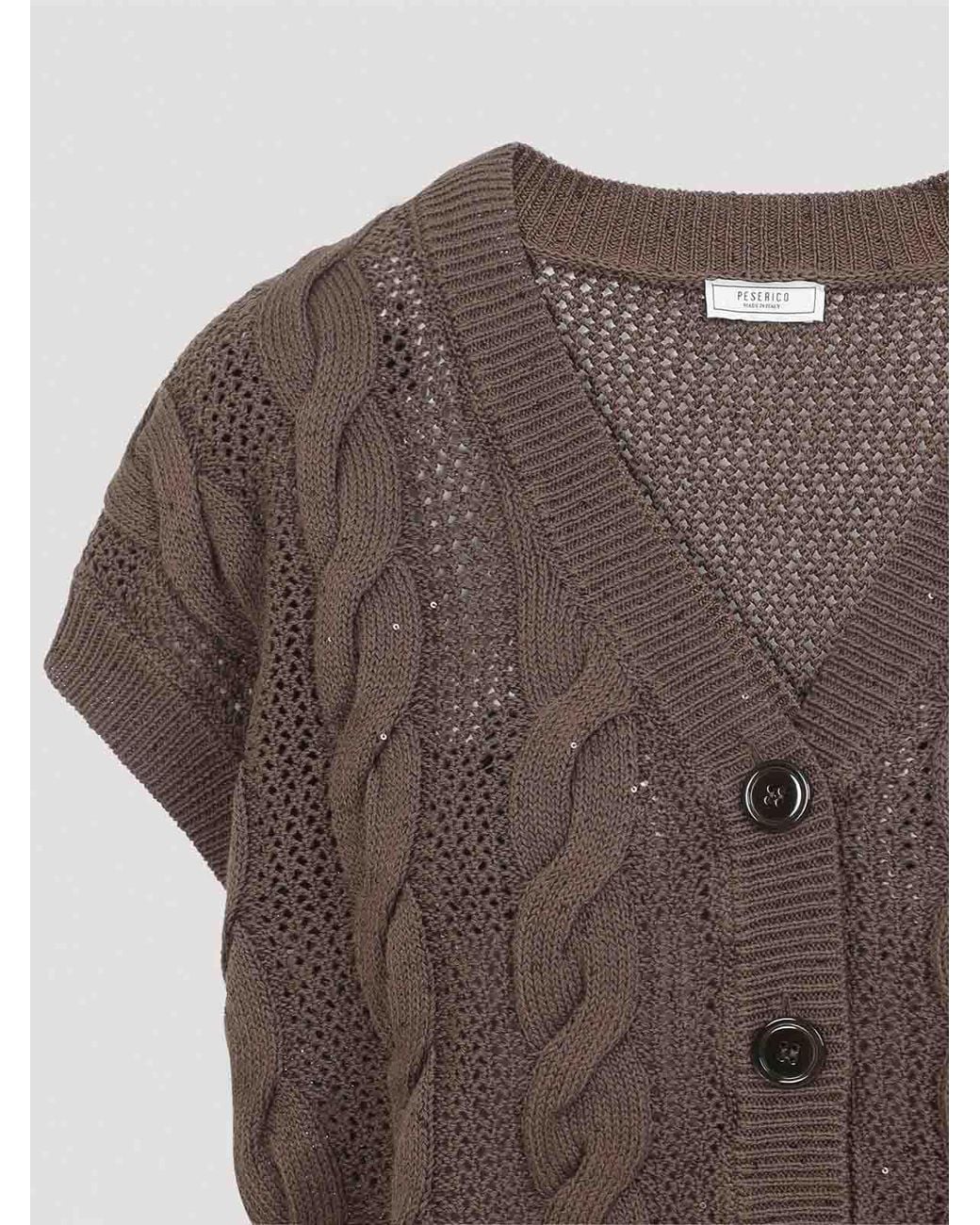 Peserico Brown Cotton Top