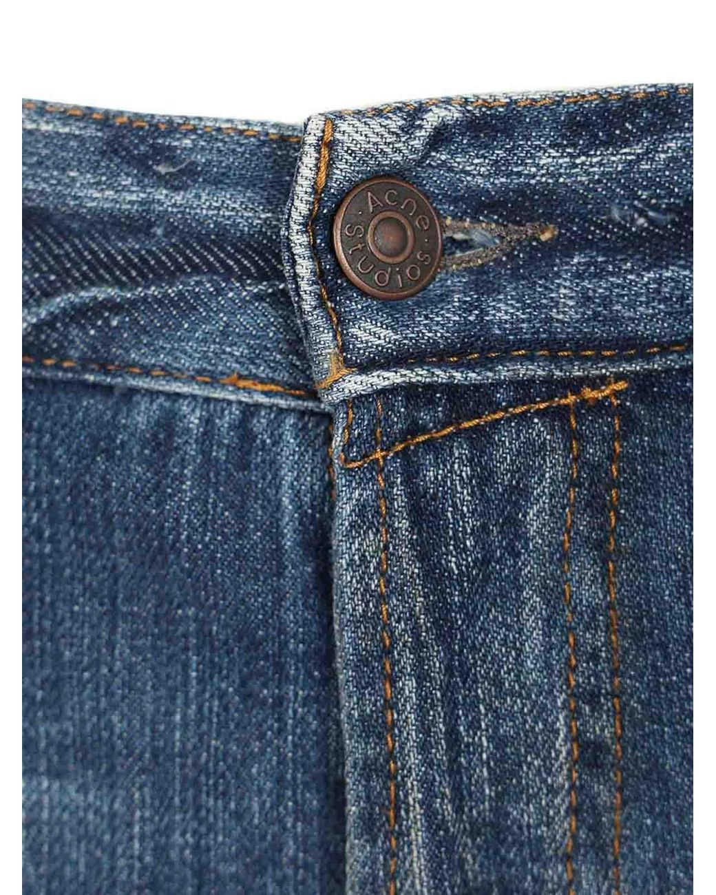 Acne Blue Organic Cotton Denim Shorts for men