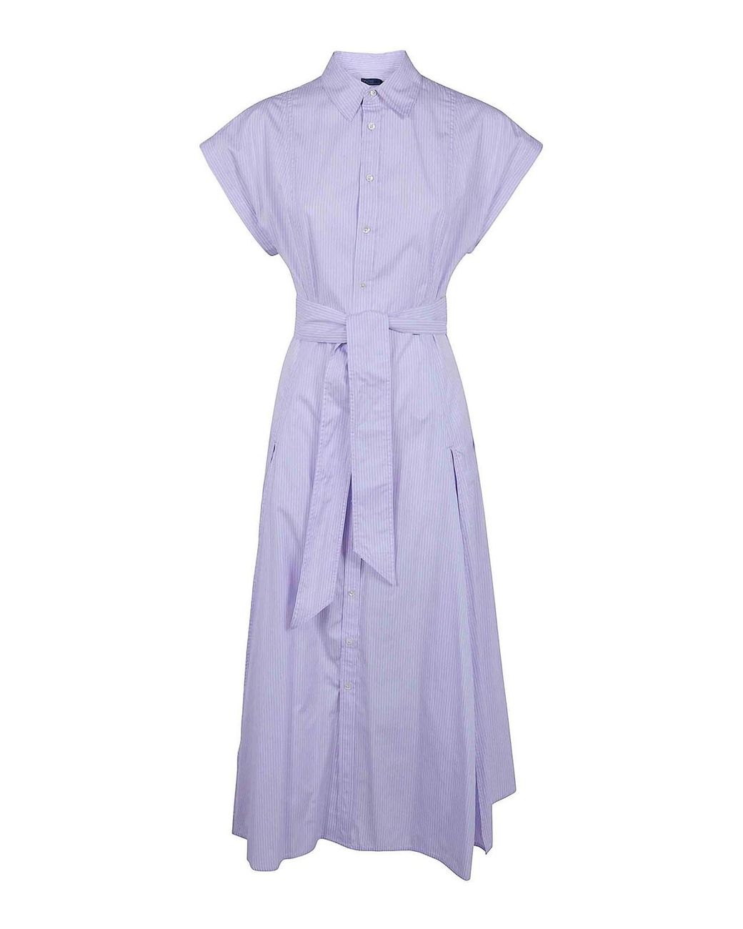 Polo Ralph Lauren Purple Short Sleeves Shirt Midi Dress