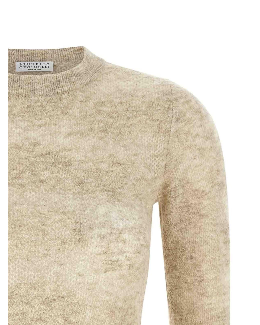 Brunello Cucinelli Natural Flower Lace Silk Jumper