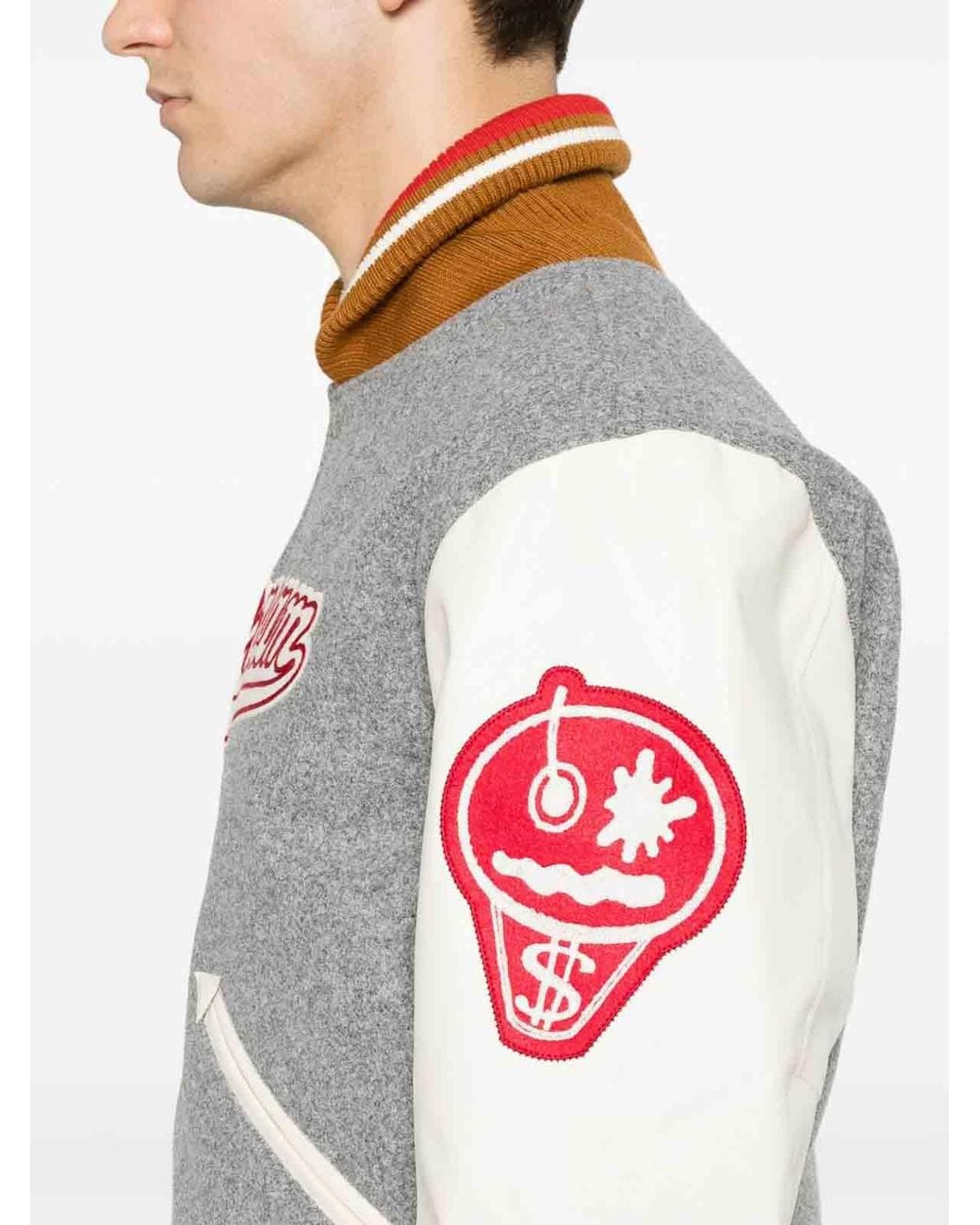 ICECREAM Gray Logo Bomber Jacket for men