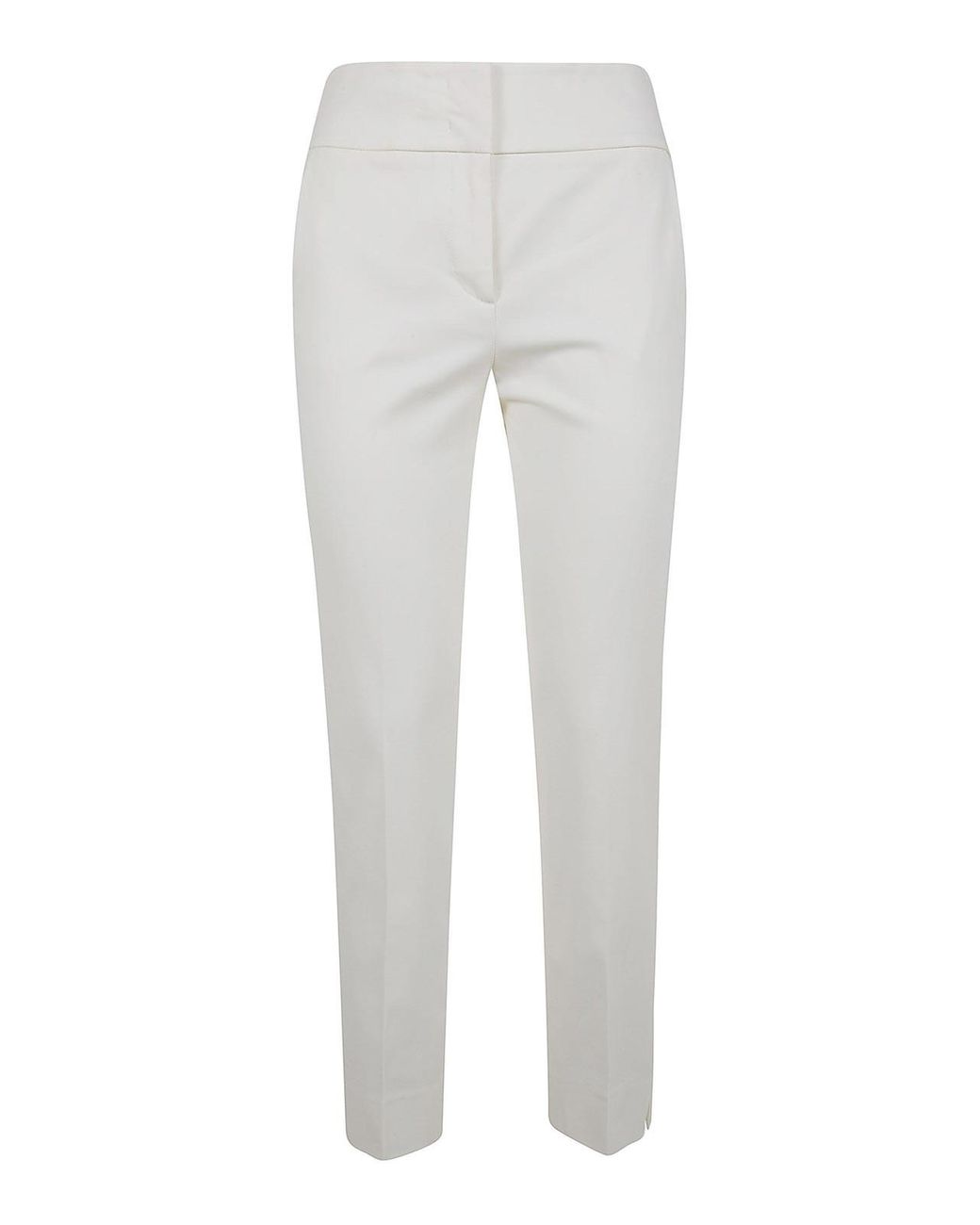 Peserico Gray High-Waisted Straight-Leg Trousers