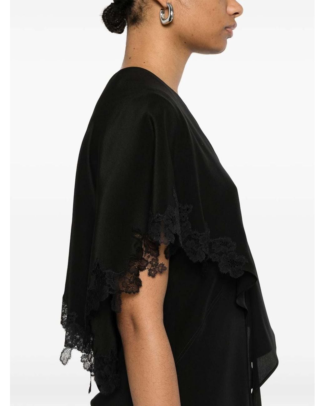 Stella McCartney Black Blouse With Lace Details