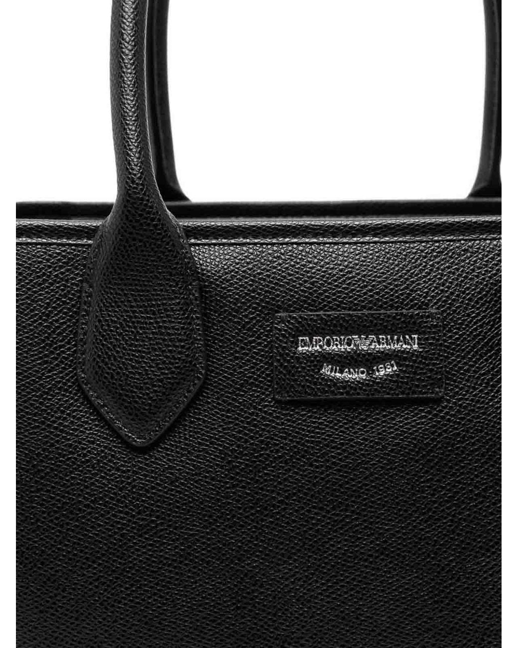 Emporio Armani Black Medium Tote Bag