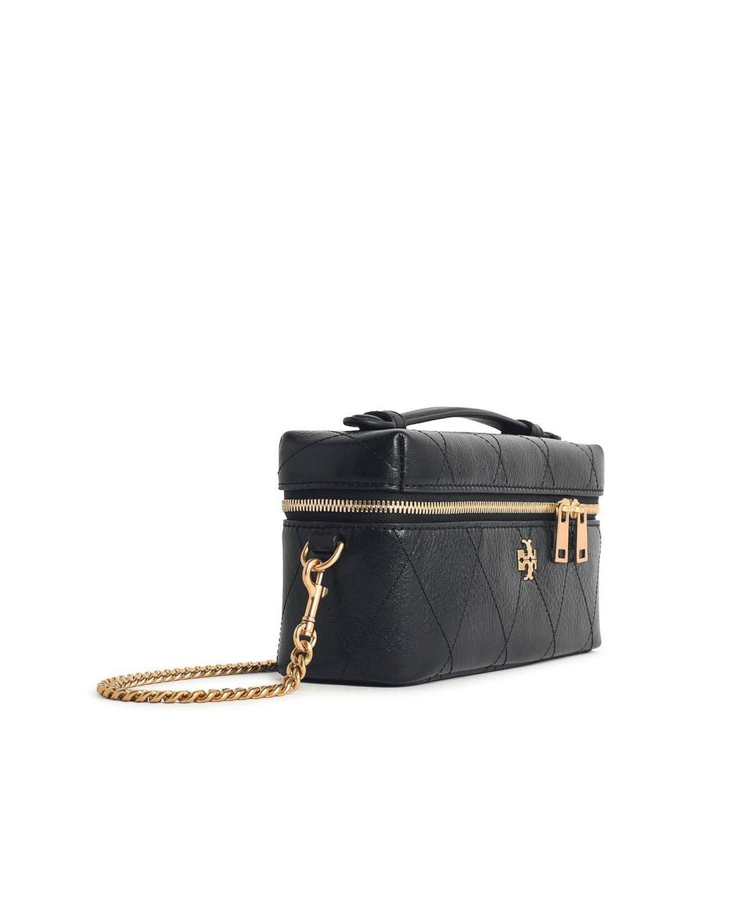 Tory Burch Black Charlie Matelass' Mini Beauty Case