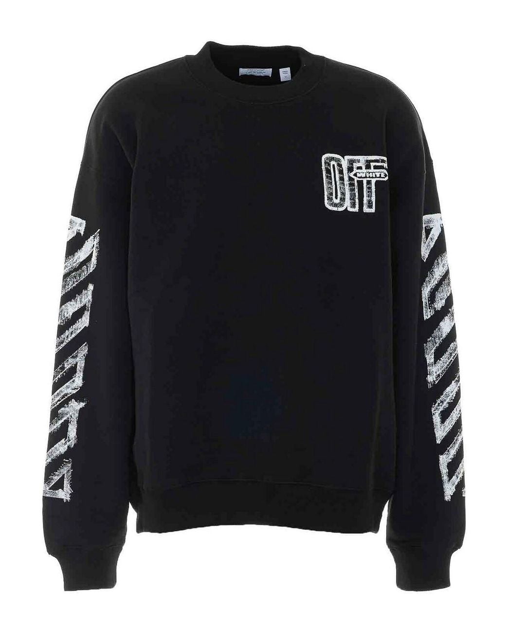 Off-White c/o Virgil Abloh Black Motion Arrow Printed Crewneck Sweatshirt for men