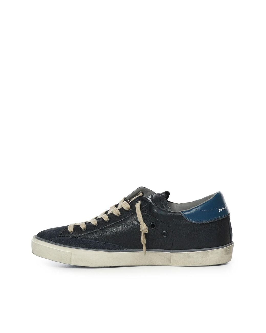 Philippe Model Blue Prsx Leather Trainers With A Vintage Look for men