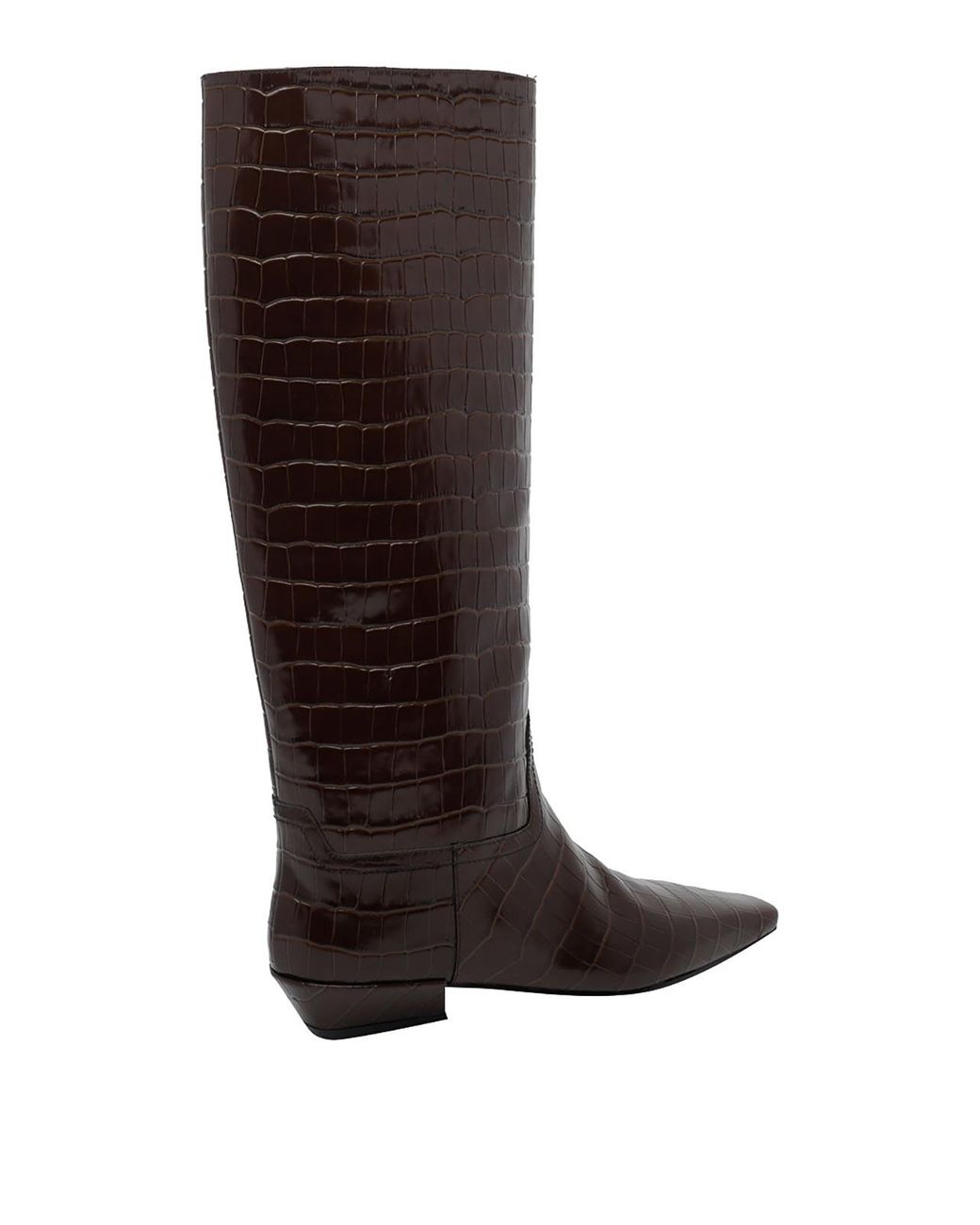 Jeffrey Campbell Brown Passo Croc-Effect Knee-High Boots