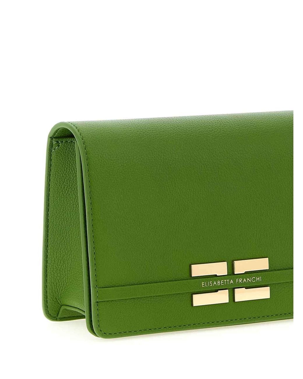 Elisabetta Franchi Green Logo Shoulder Strap