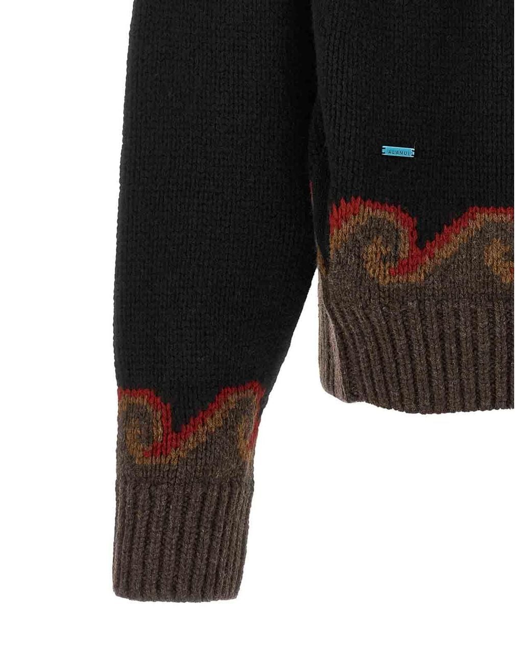 Alanui Black Sweet Winter Virgin Wool Cardigan