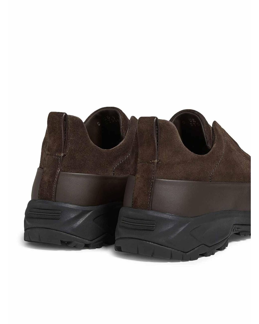 Zegna Brown Monte Sneakers Triple Stitch for men