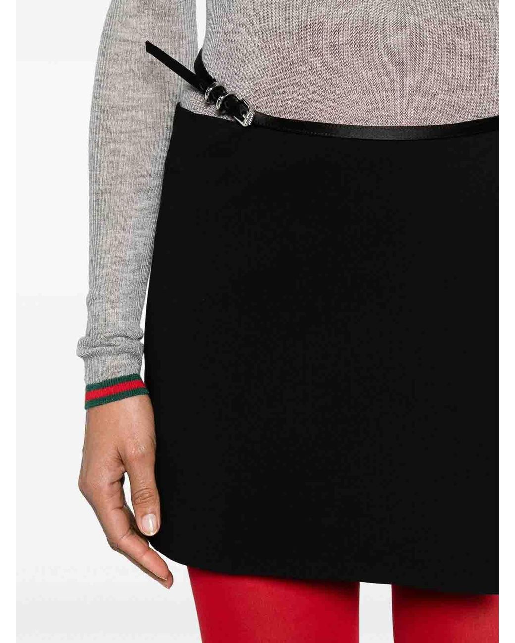 Givenchy Black Belted Wrap Skirt