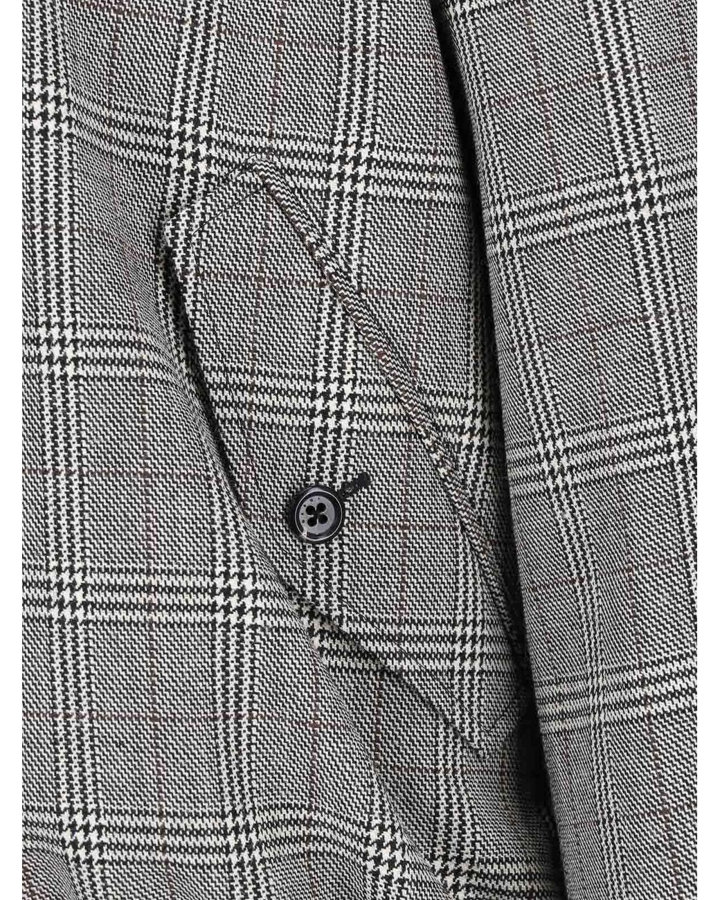 Marni Gray Virgin Wool Checked Jacket for men