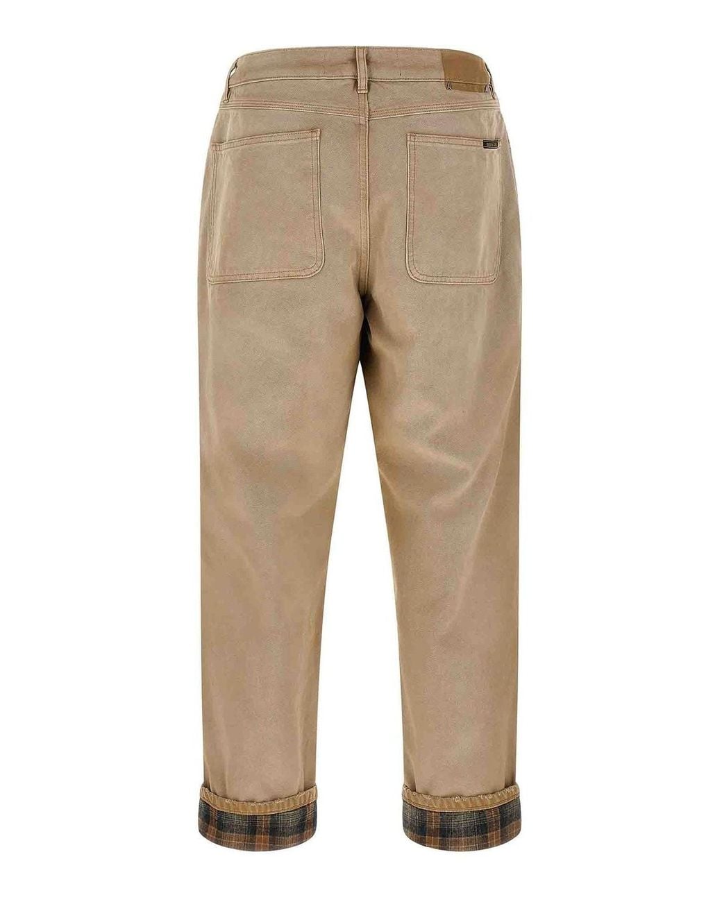 Golden Goose Deluxe Brand Natural Journey Russell Trousers With Check Lapels for men