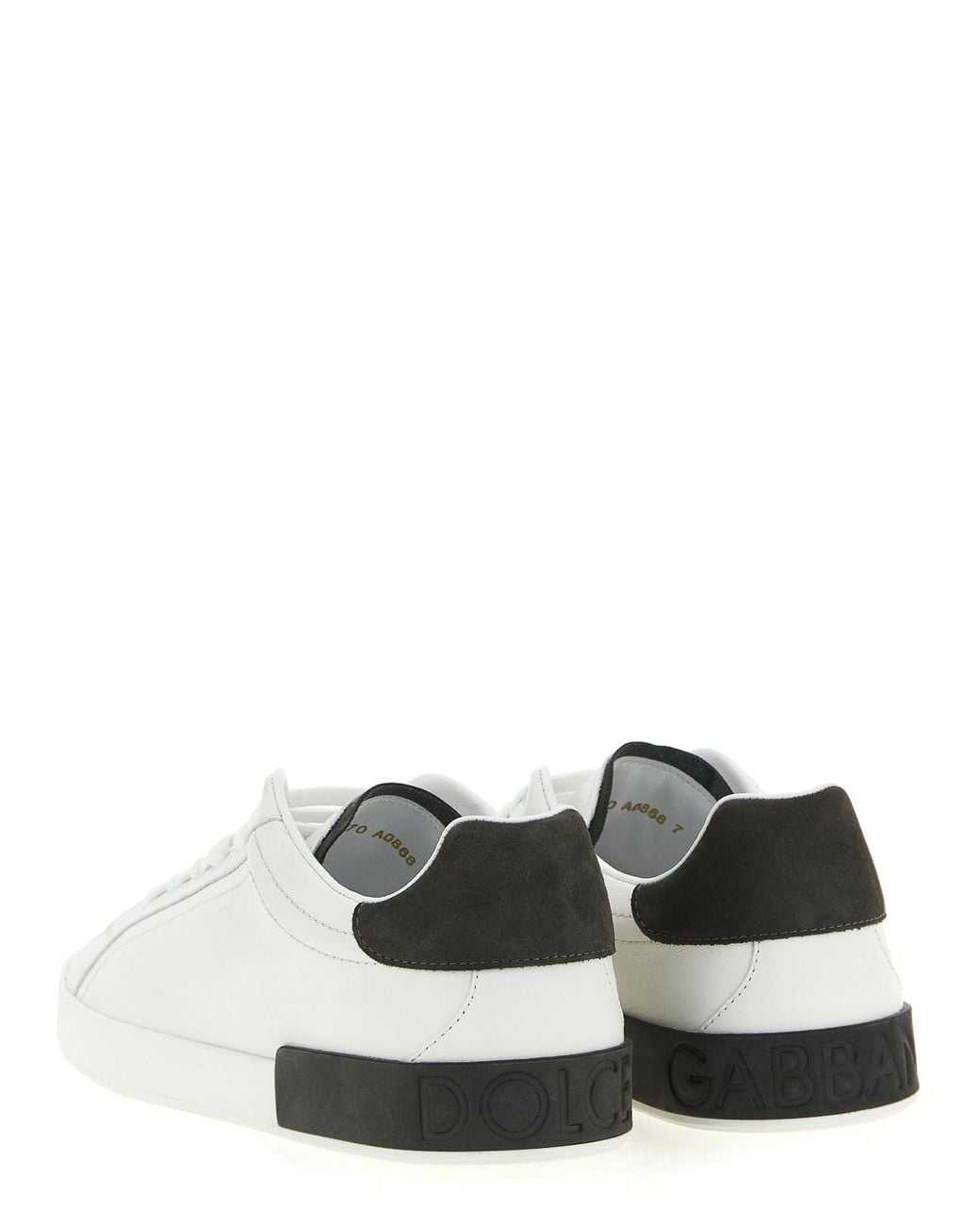 Dolce & Gabbana White Portofino Leather Sneakers for men