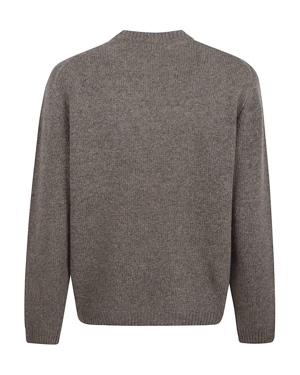 Maison Kitsuné Gray Dressed Fox Intarsia Wool Jumper for men