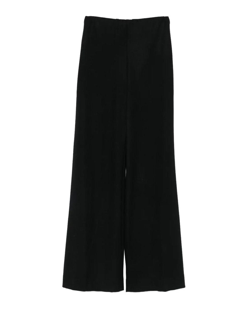 Harris Wharf London Black Flared Superfine Merino Trousers
