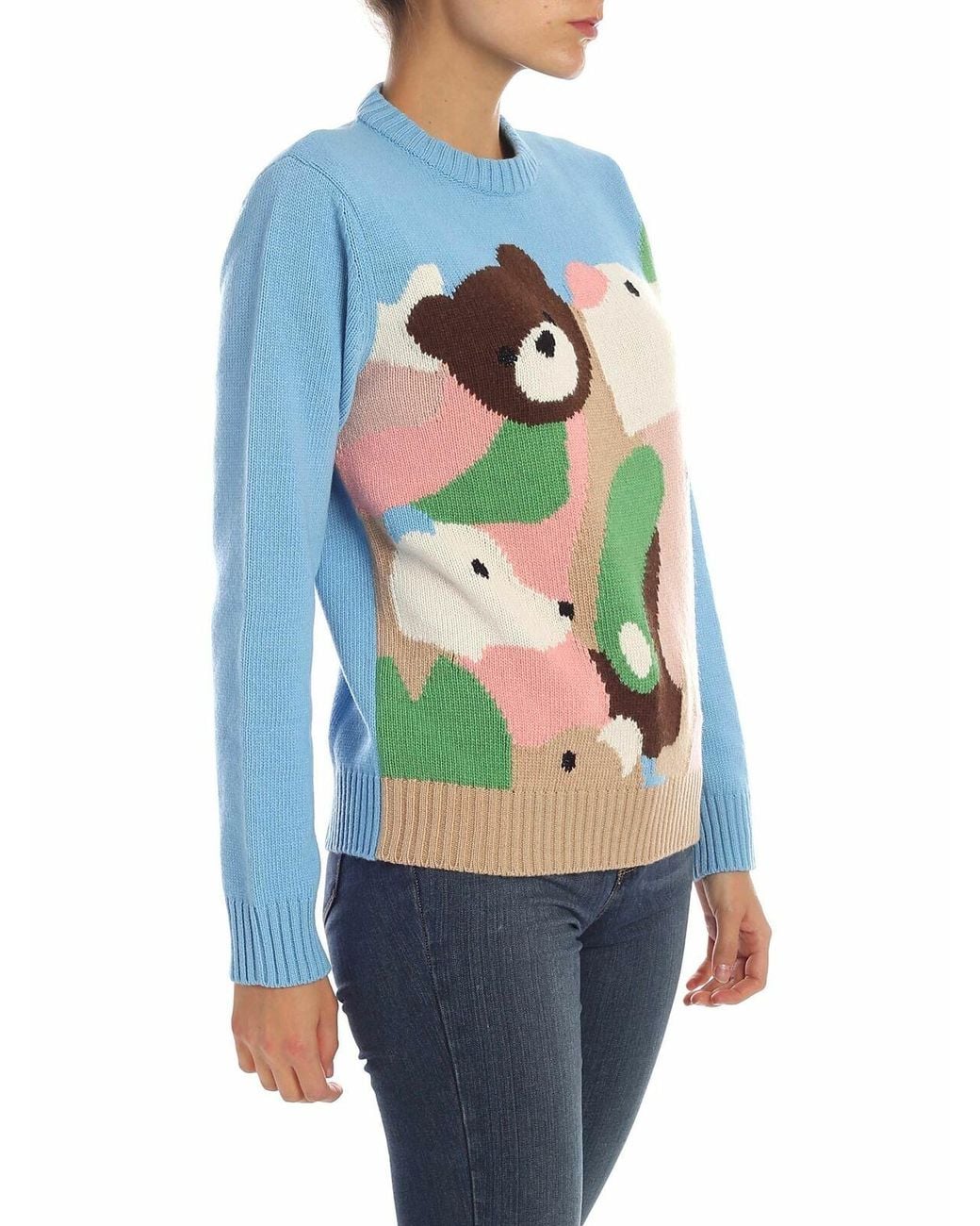Vivetta Blue Pullover With Intarsia
