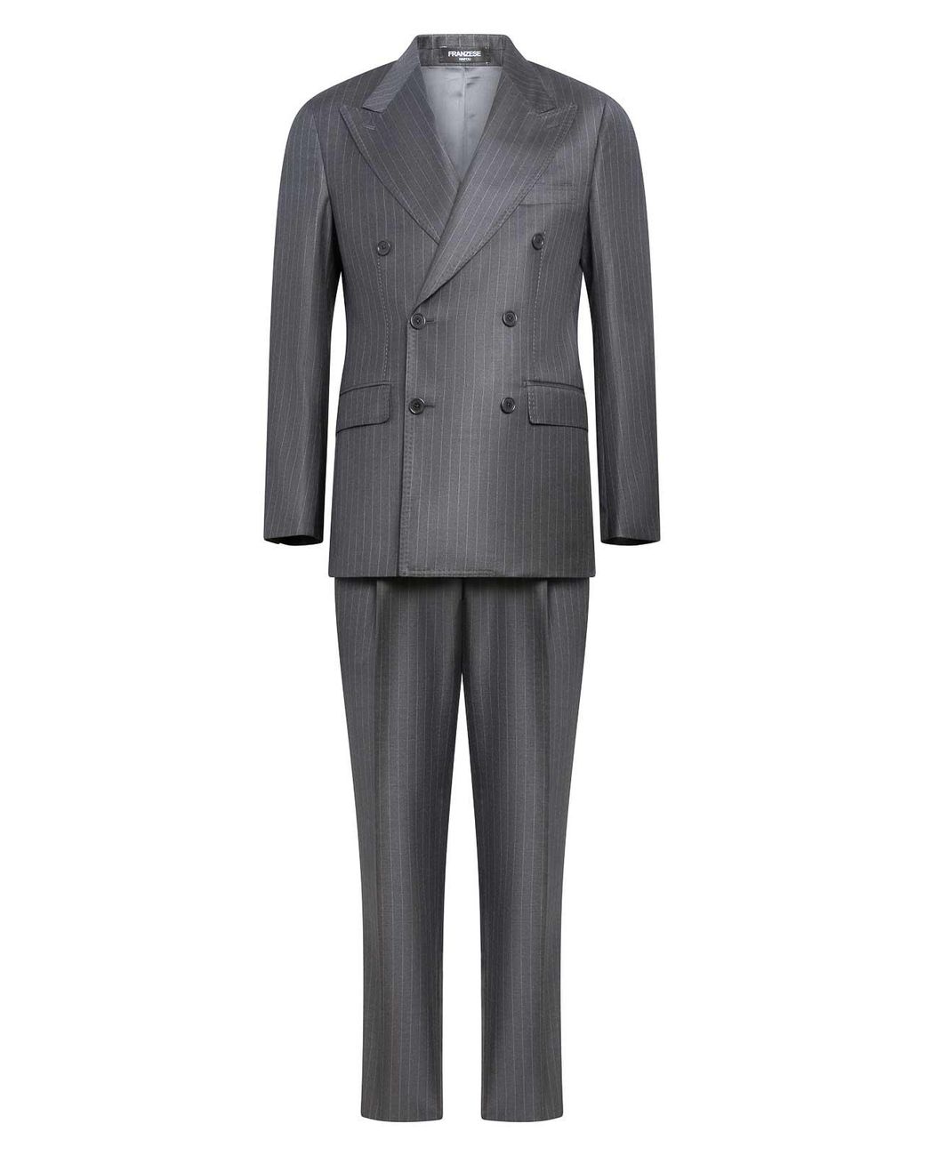 Franzese Collection Gray Pinstriped Ing Loro Australis Suit for men