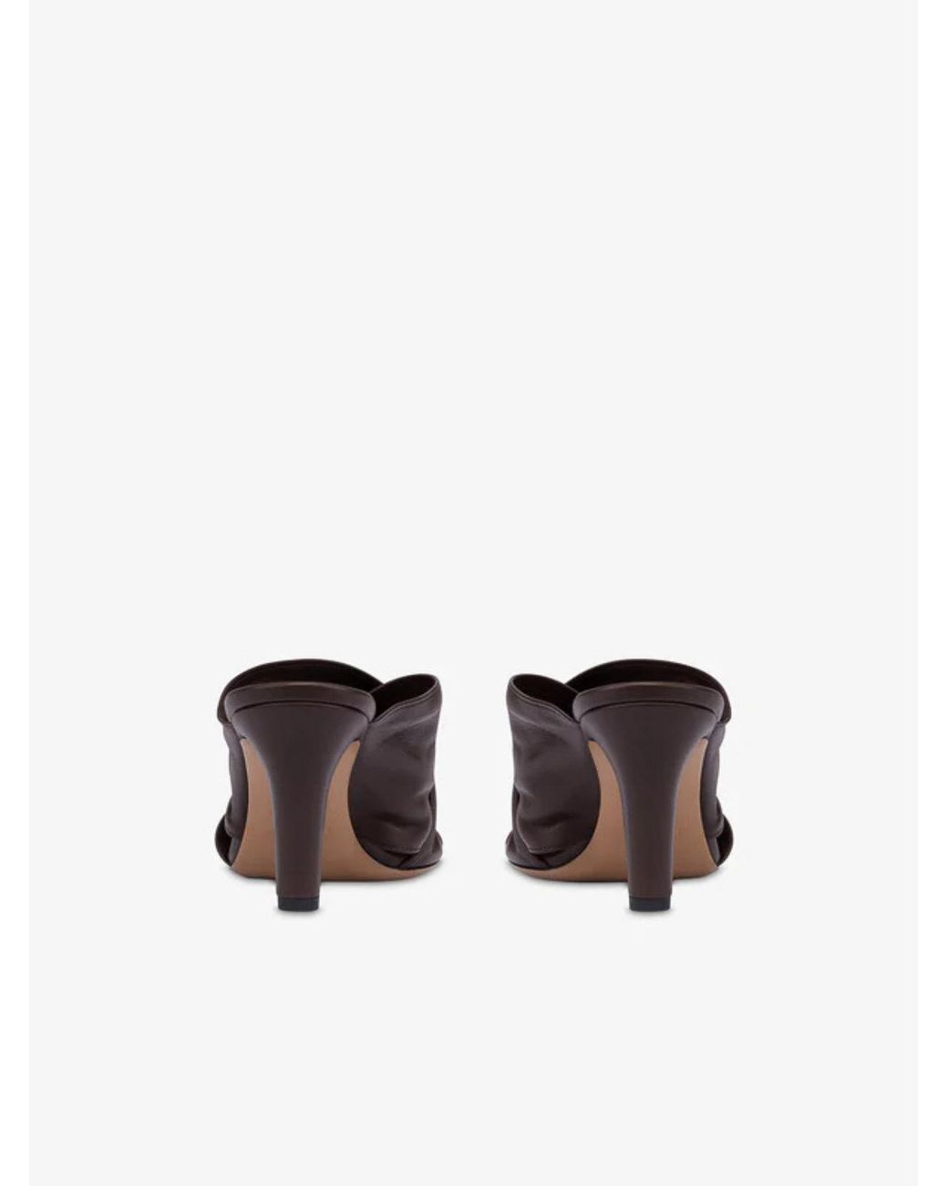 Paris Texas Brown Crossstrap Leather Mules Mid Heel