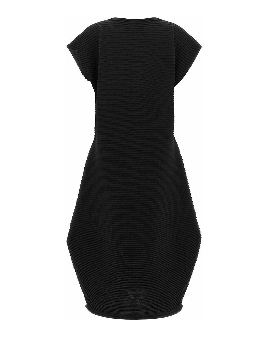 Pleats Please Issey Miyake Black Zig Zag Knit Dress