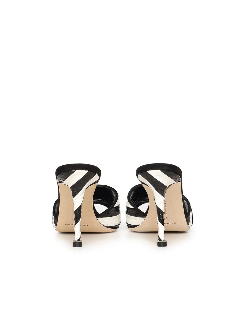 Manolo Blahnik White Sandals Elaphe Carinata