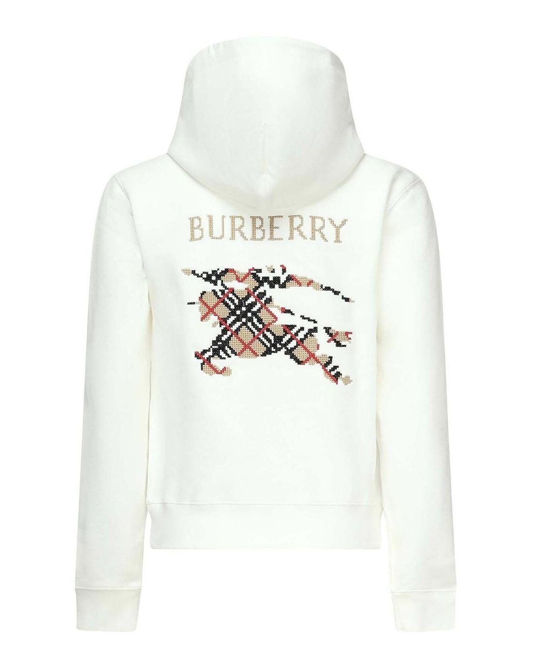 Burberry White Sweatshirt With Cross-Stitch Ekd
