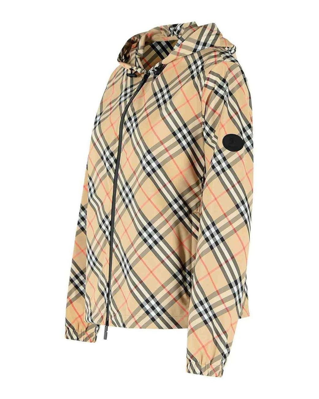 Burberry Metallic Salcombe Check Sabbia Polyester Jacket
