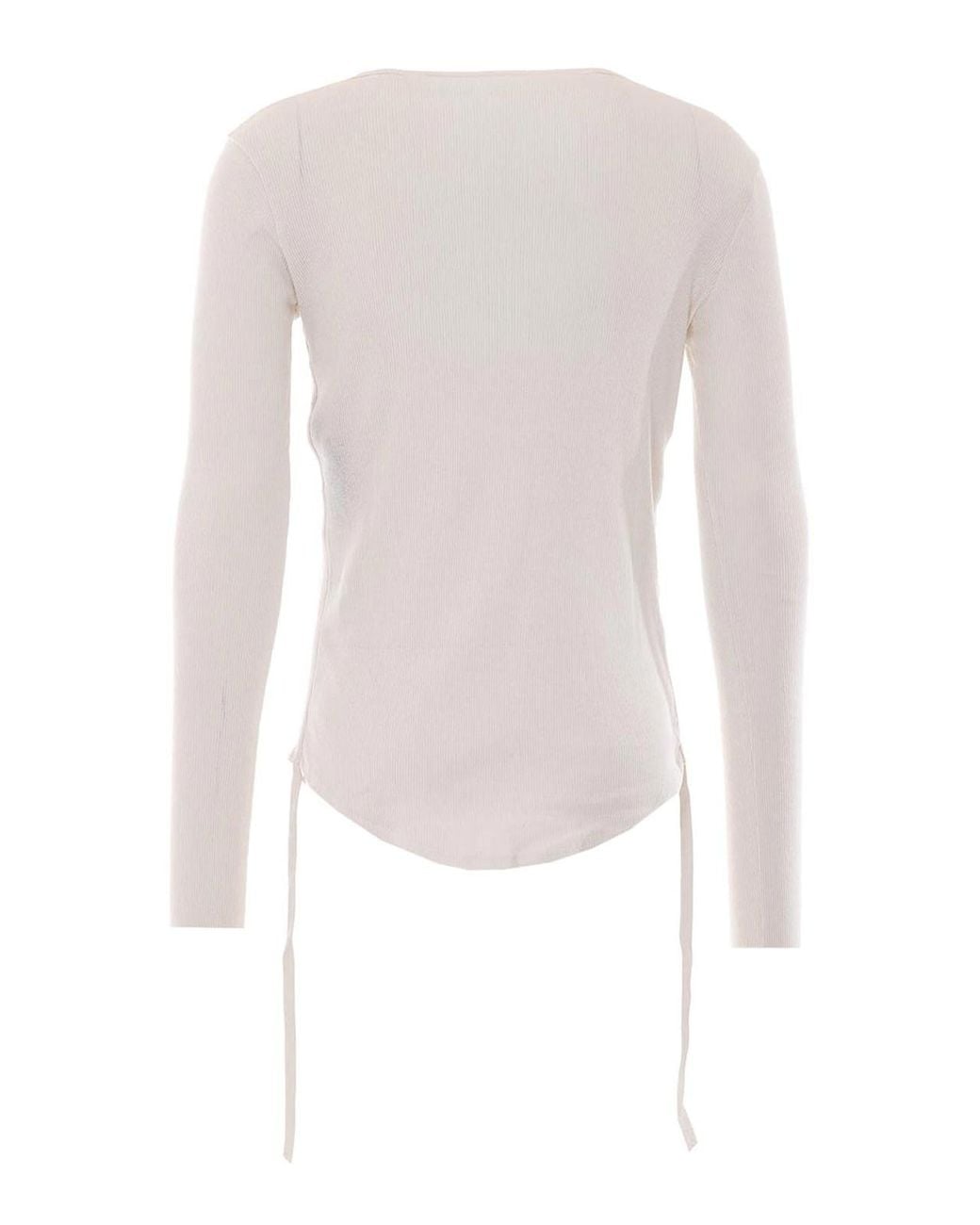 Ann Demeulemeester White Hamar Wrinkled Long Sleeves Top for men