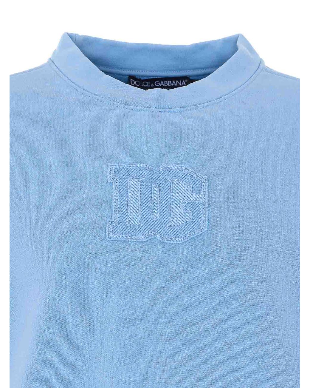 Dolce & Gabbana Blue Dg Patch Sweatshirt for men