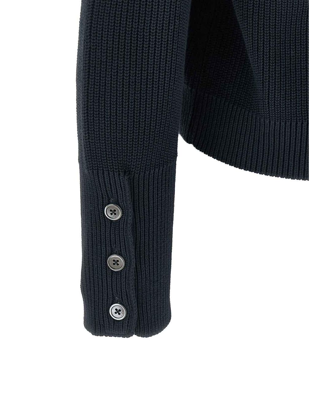 Thom Browne Blue Garment Dye Cardigan for men