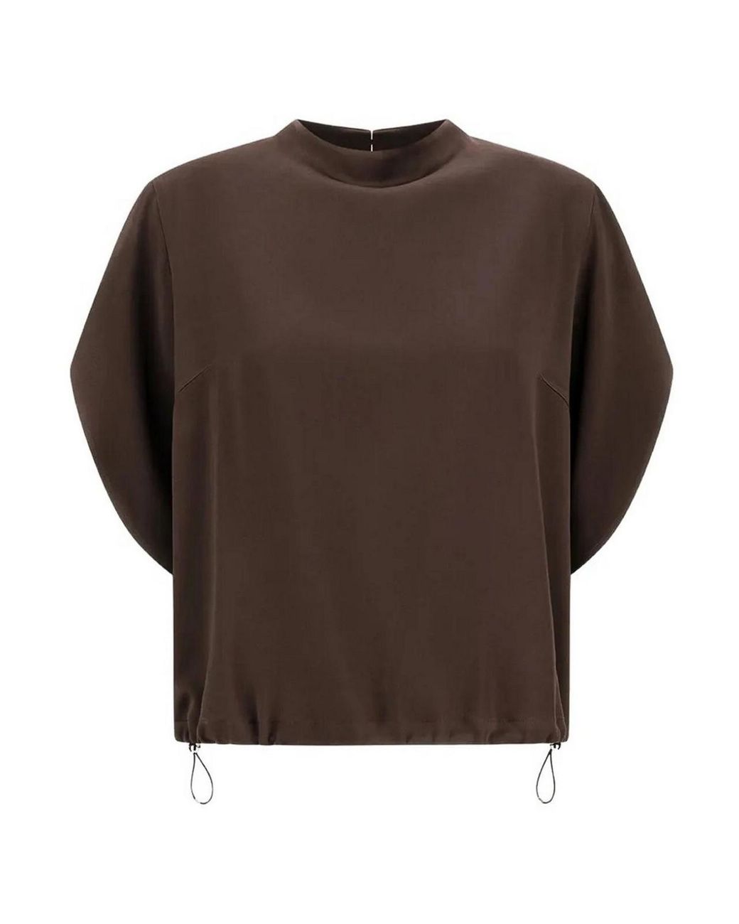 Herno Brown Sweater Satin Tunic