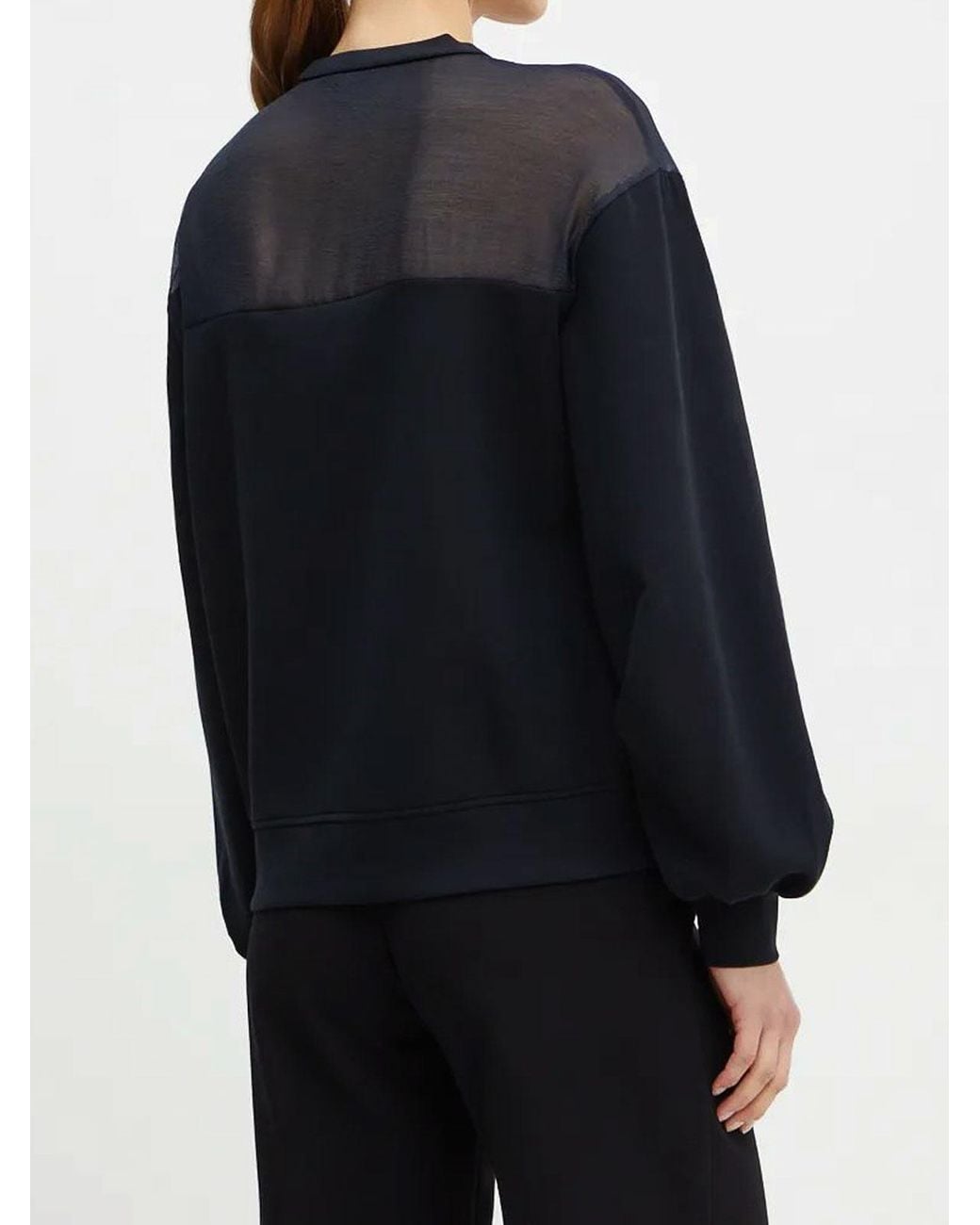 Karl Lagerfeld Black Fabric Mix Signature Sweatshirt