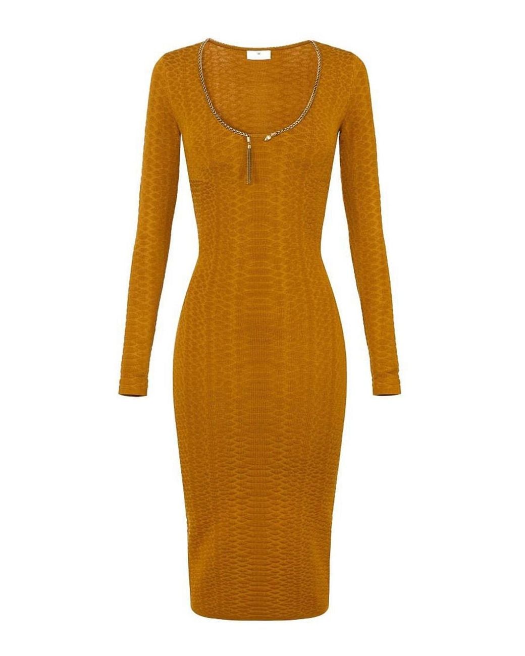 Elisabetta Franchi Multicolor Knit Dress With Snake Pattern