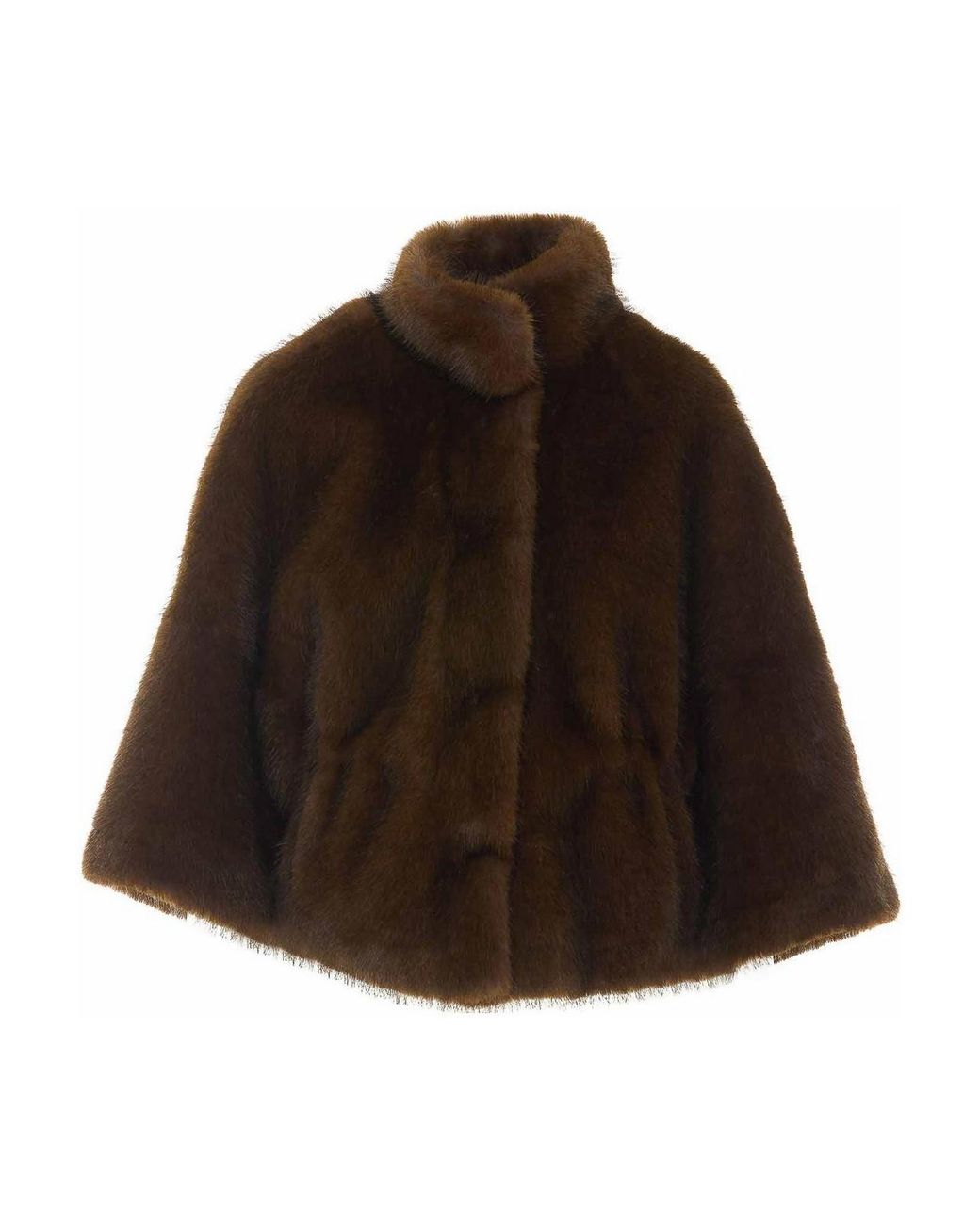 VALENTINI 1972 Brown Faux Fur Cape