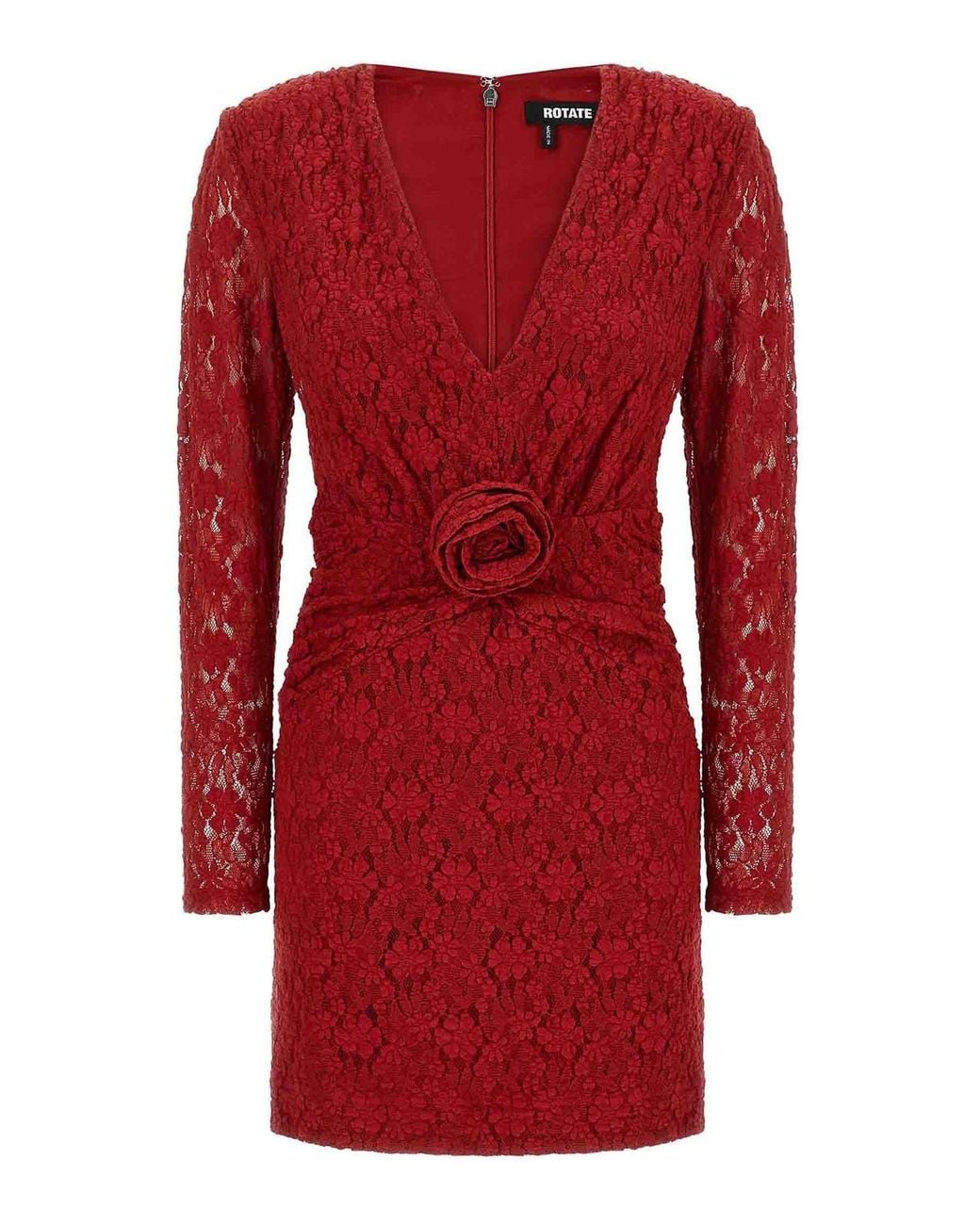 ROTATE BIRGER CHRISTENSEN Red Lace Dress