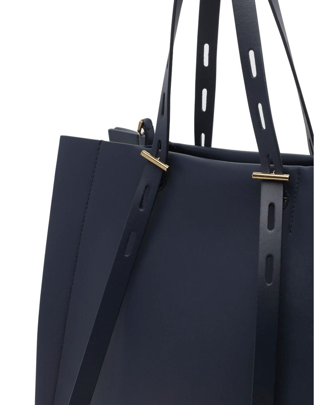 MINOBOSSI Black Dark Marina Leather Paulette Tote Bag