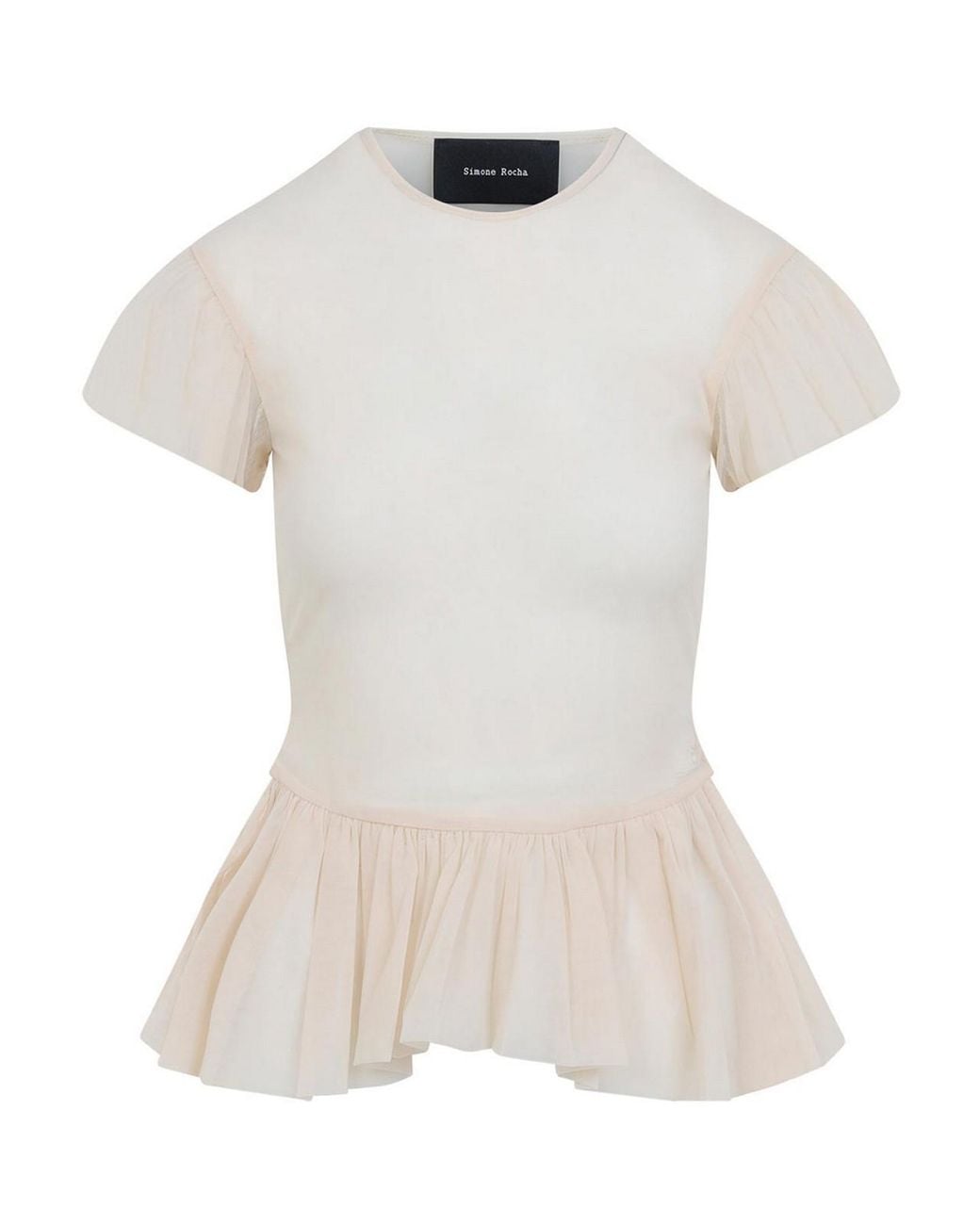 Simone Rocha White Sheer Ballet Peplum Top