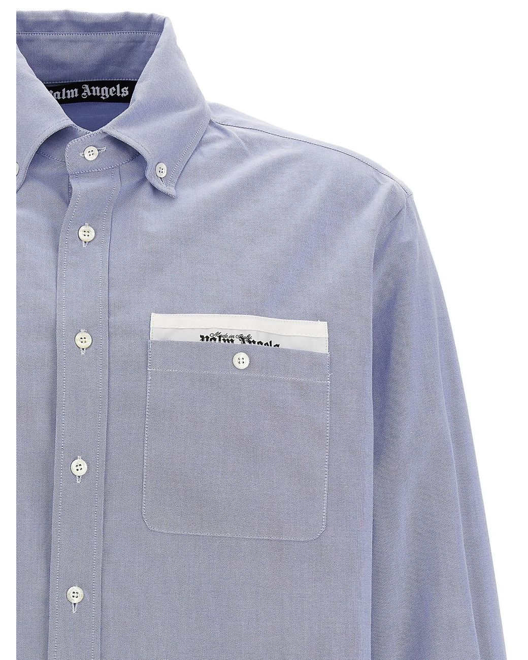 Palm Angels Blue Sartorial Tape Shirt for men