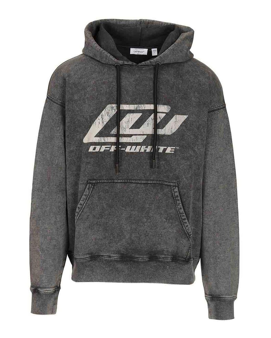 Off-White c/o Virgil Abloh Gray Racing Skate Hoodie for men