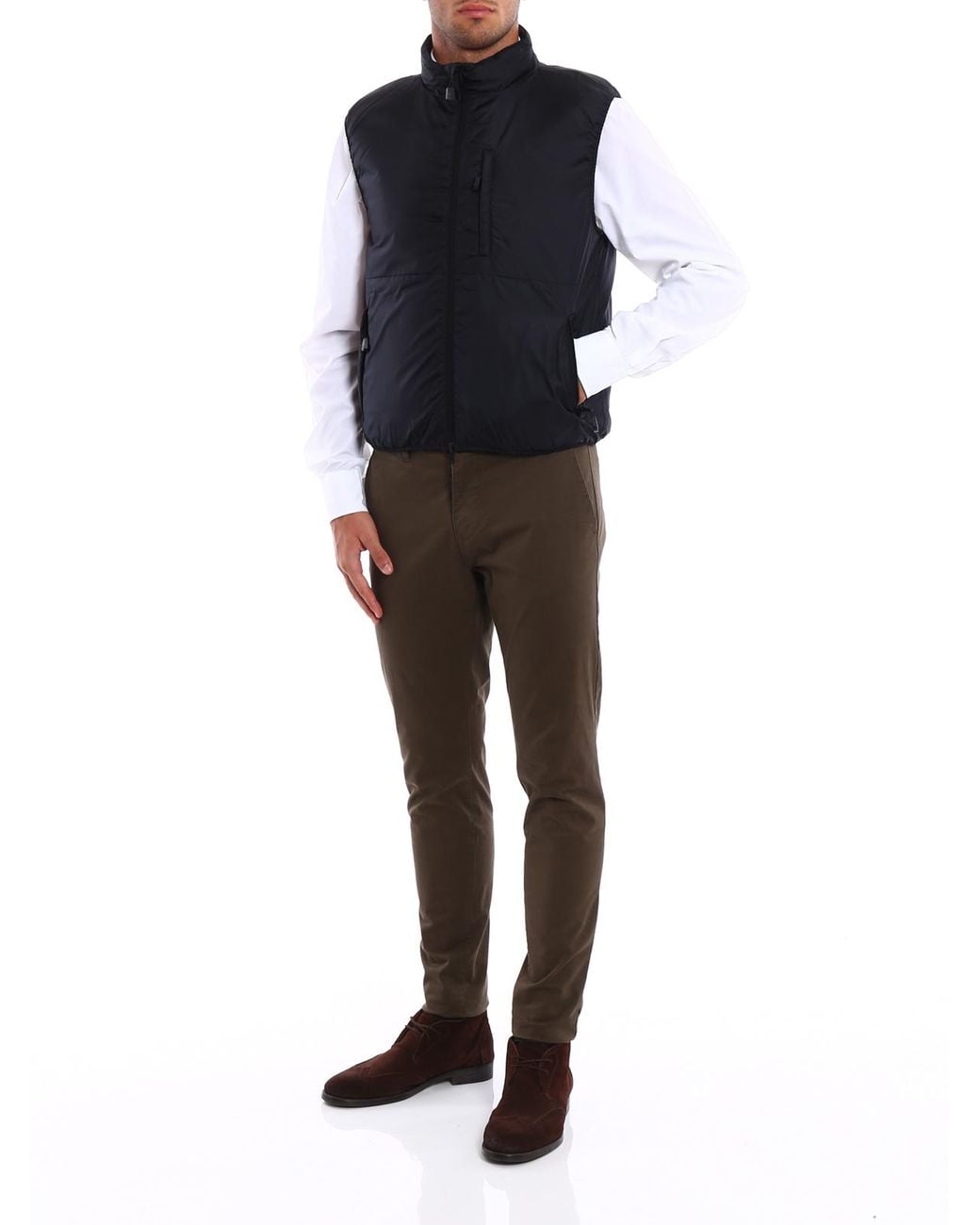 Aspesi Blue Jil Nylon Taffeta Padded Vest for men