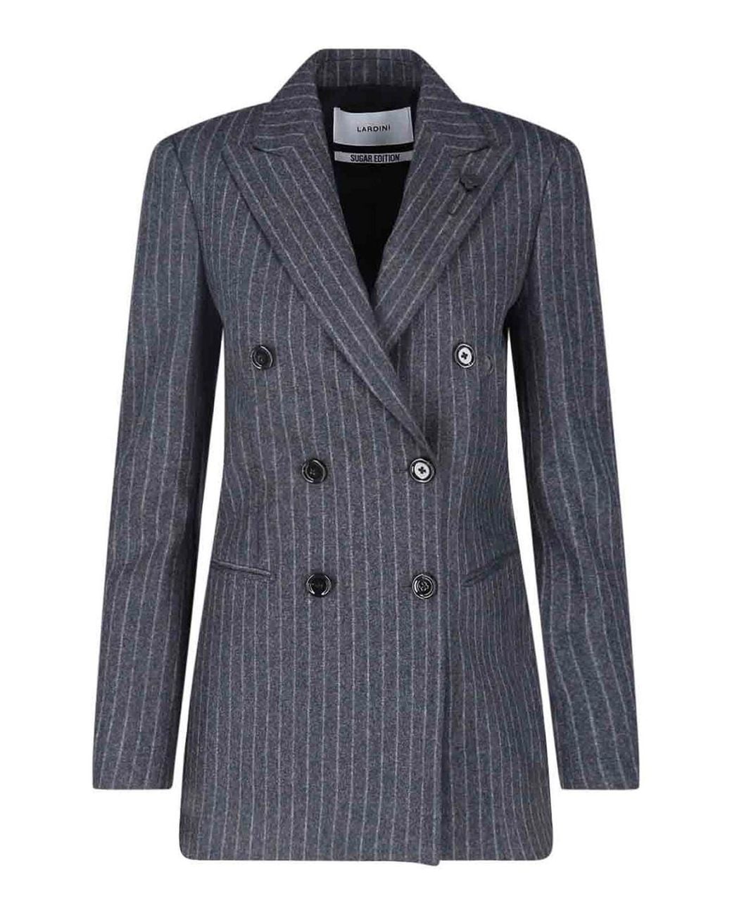 Lardini Blue Double-Breasted Wool Blazer