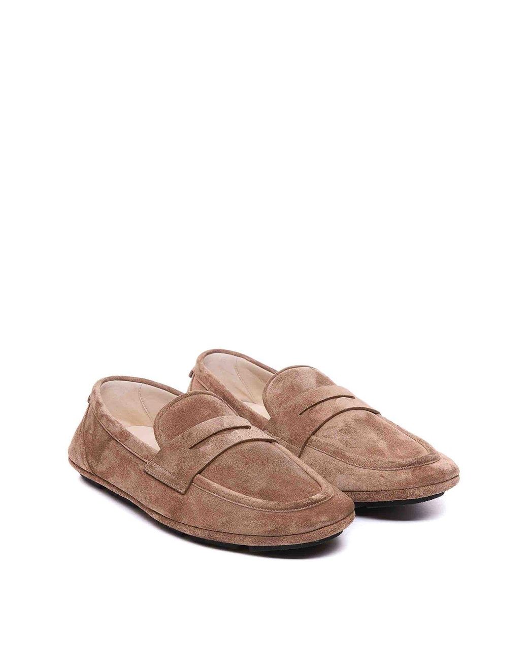Dolce & Gabbana Brown Loafers Round Toe Slip On for men