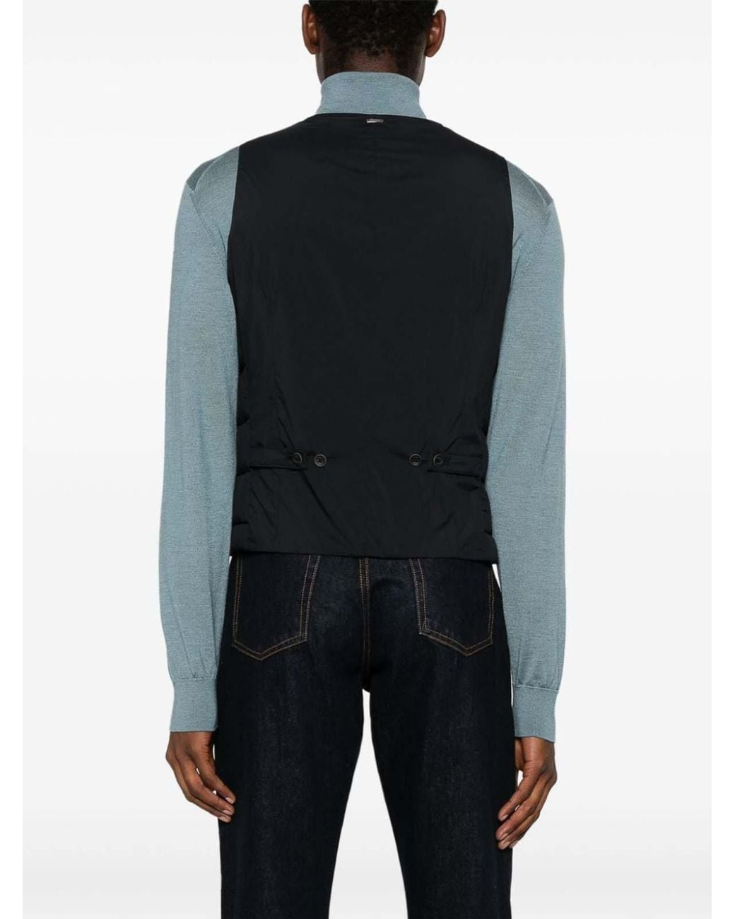 Herno Black Gilet for men